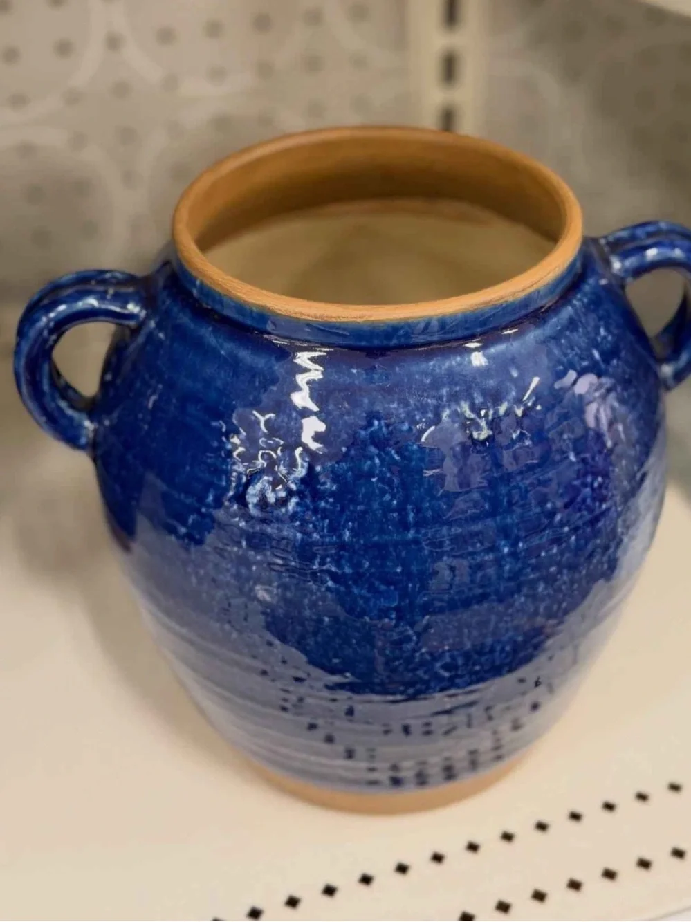Medium Tuscan Ceramic Handled Vase Blue - Threshold™